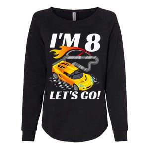 Kids 8 Year Old 8th Racing Racecar Birthday Party Womens California Wash Sweatshirt