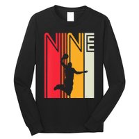 Kids 9th Birthday Basketball Lover 9 Years Old Retro Long Sleeve Shirt