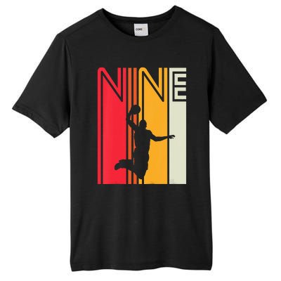 Kids 9th Birthday Basketball Lover 9 Years Old Retro Tall Fusion ChromaSoft Performance T-Shirt