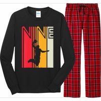 Kids 9th Birthday Basketball Lover 9 Years Old Retro Long Sleeve Pajama Set