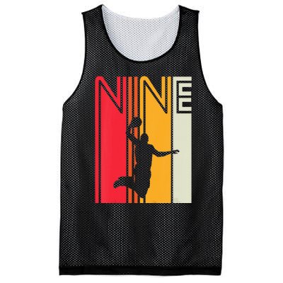 Kids 9th Birthday Basketball Lover 9 Years Old Retro Mesh Reversible Basketball Jersey Tank