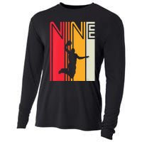 Kids 9th Birthday Basketball Lover 9 Years Old Retro Cooling Performance Long Sleeve Crew