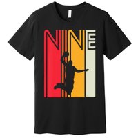 Kids 9th Birthday Basketball Lover 9 Years Old Retro Premium T-Shirt