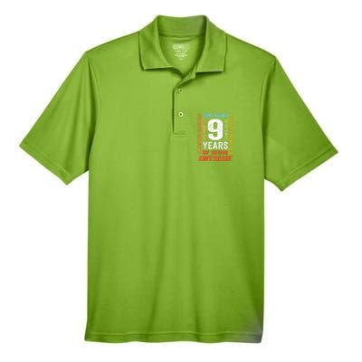 Kids 9th Birthday 9 Years Old Vintage Retro 108 Months Boy Girl Men's Origin Performance Pique Polo