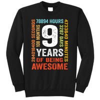 Kids 9th Birthday 9 Years Old Vintage Retro 108 Months Boy Girl Sweatshirt