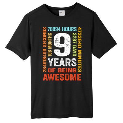 Kids 9th Birthday 9 Years Old Vintage Retro 108 Months Boy Girl Tall Fusion ChromaSoft Performance T-Shirt