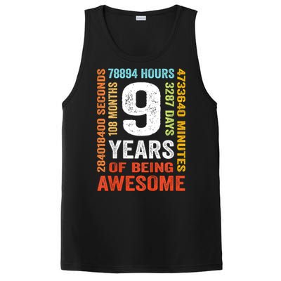 Kids 9th Birthday 9 Years Old Vintage Retro 108 Months Boy Girl PosiCharge Competitor Tank