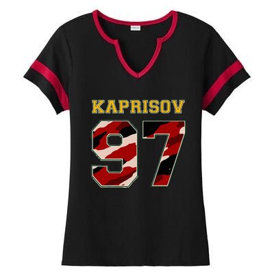 KAPRIZOV 97 Wild The Thrill Minnesota Pro Ice Hockey Ladies Halftime Notch Neck Tee