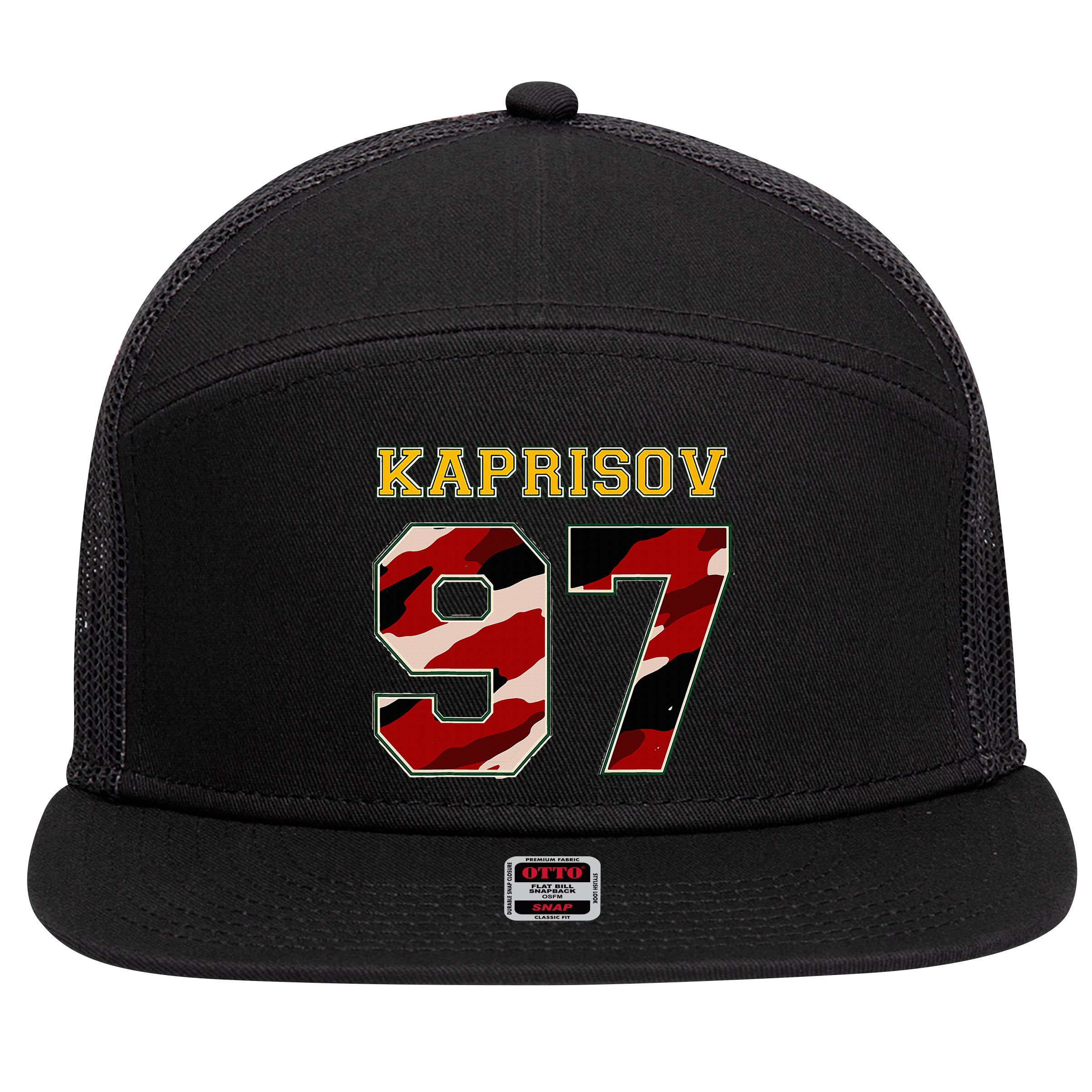 KAPRIZOV 97 Wild The Thrill Minnesota Pro Ice Hockey 7 Panel Mesh Trucker Snapback Hat
