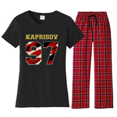 KAPRIZOV 97 Wild The Thrill Minnesota Pro Ice Hockey Women's Flannel Pajama Set