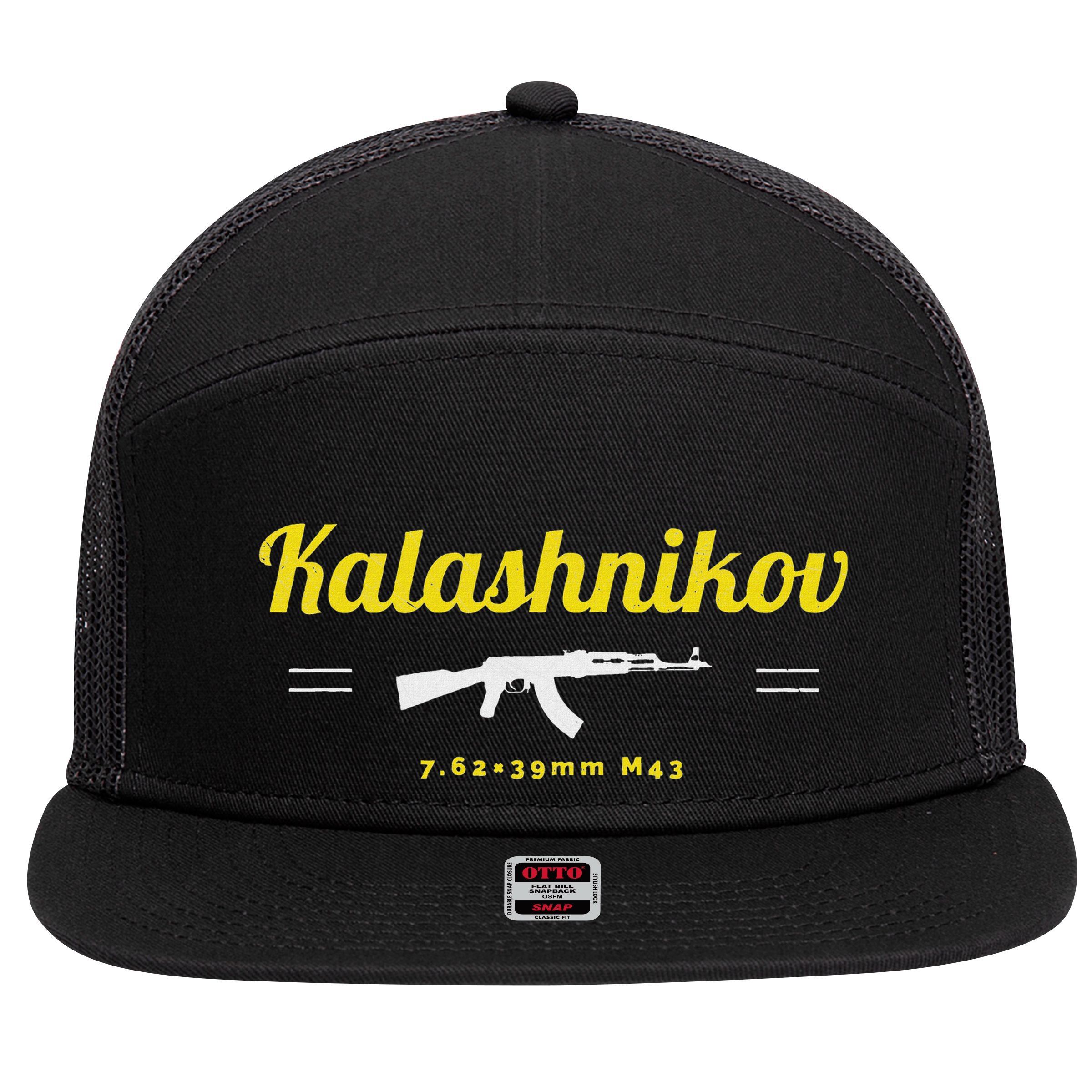 Kalashnikov Ak 47 Rifle Weapon Russia Ussr Cccp Gun Lover 7 Panel Mesh Trucker Snapback Hat