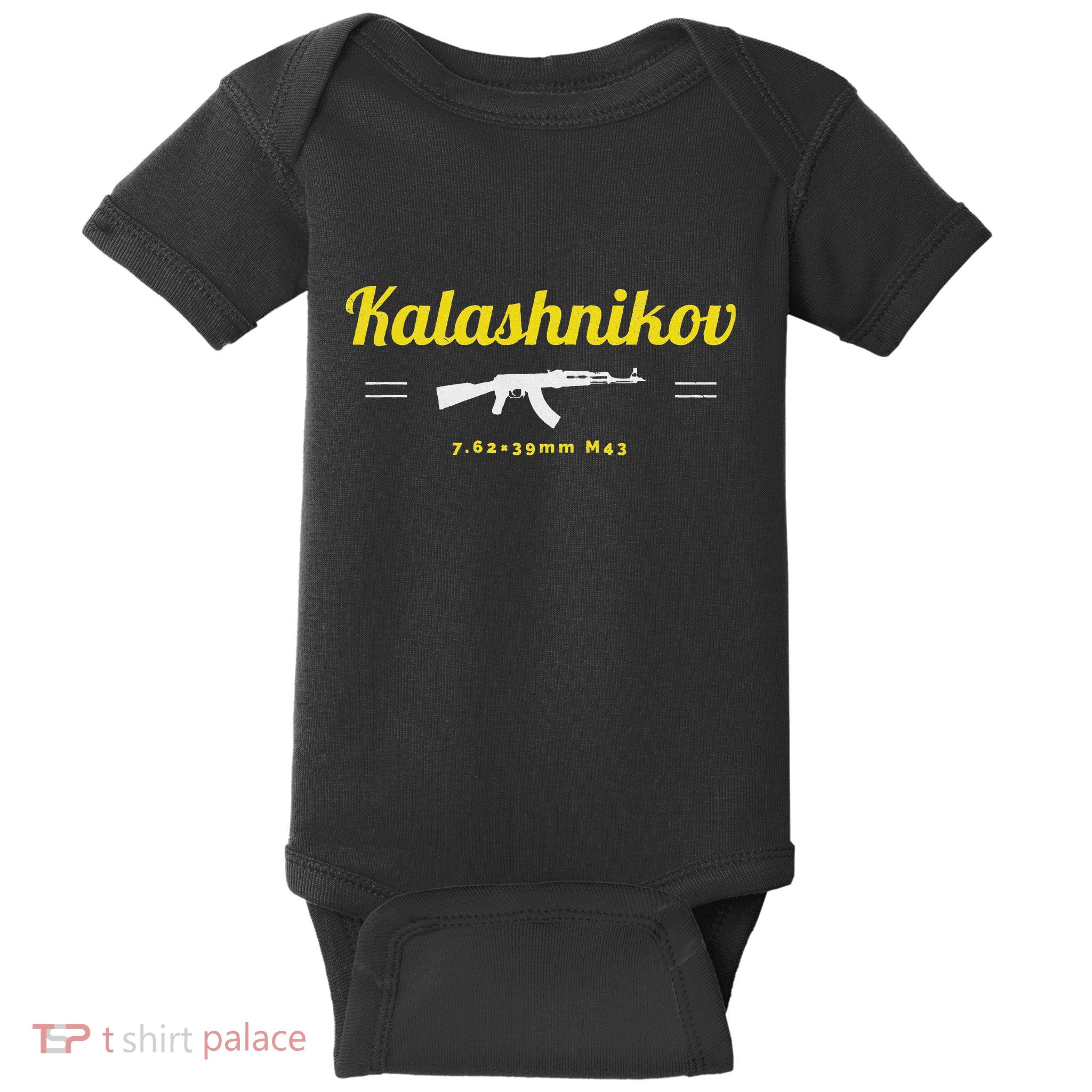 Kalashnikov Ak 47 Rifle Weapon Russia Ussr Cccp Gun Lover Baby Bodysuit