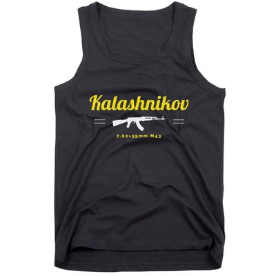 Kalashnikov Ak 47 Rifle Weapon Russia Ussr Cccp Gun Lover Tank Top