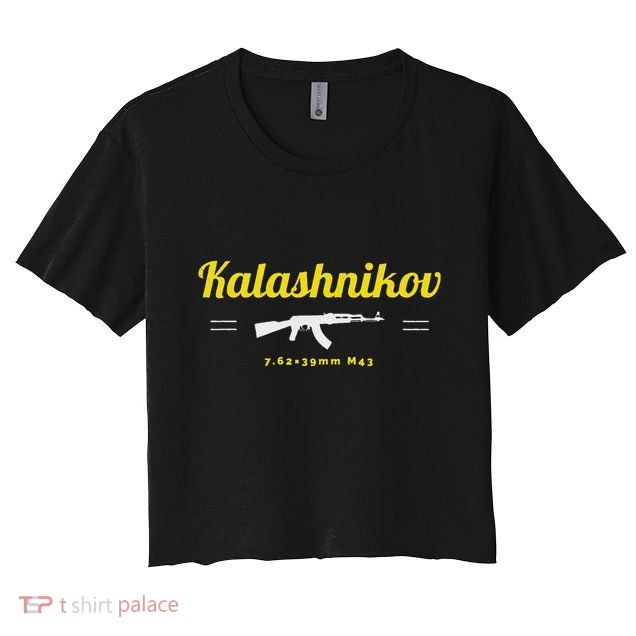 Kalashnikov Ak 47 Rifle Weapon Russia Ussr Cccp Gun Lover Crop Top