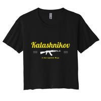 Kalashnikov Ak 47 Rifle Weapon Russia Ussr Cccp Gun Lover Women's Crop Top Tee