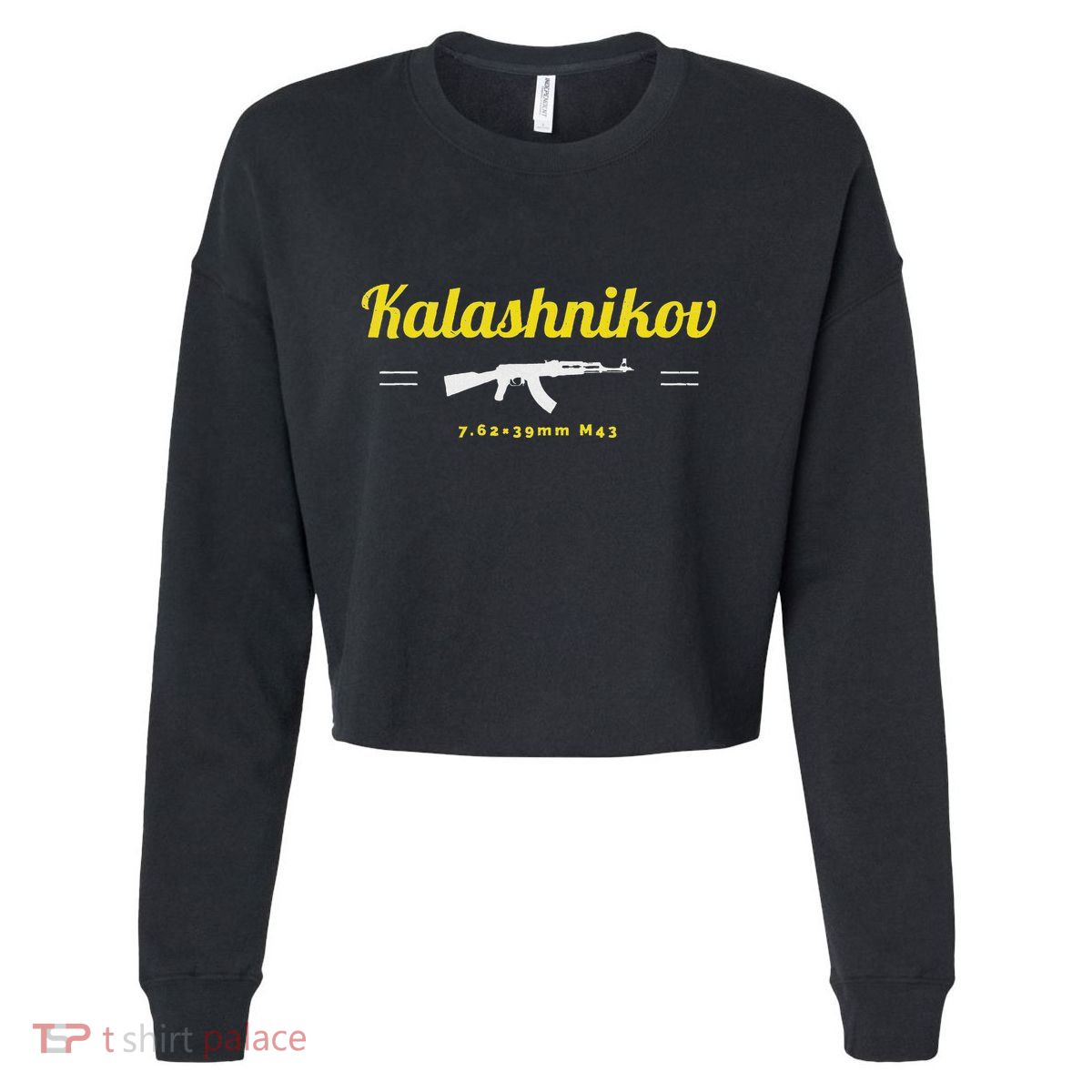 Kalashnikov Ak 47 Rifle Weapon Russia Ussr Cccp Gun Lover Cropped Pullover Crew
