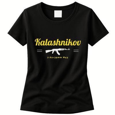 Kalashnikov Ak 47 Rifle Weapon Russia Ussr Cccp Gun Lover Womens T-Shirt