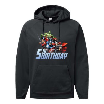 K.i.d.s A.v.e.n.g.er.s Action Shot 5th Birthday Performance Fleece Hoodie