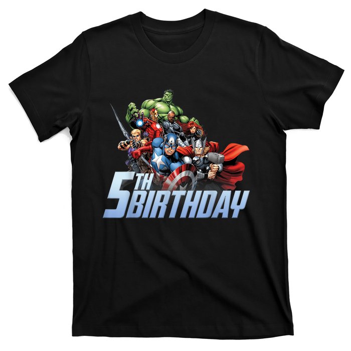 K.i.d.s A.v.e.n.g.er.s Action Shot 5th Birthday T-Shirt