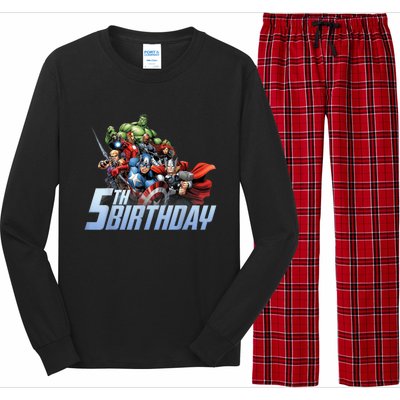 K.i.d.s A.v.e.n.g.er.s Action Shot 5th Birthday Long Sleeve Pajama Set