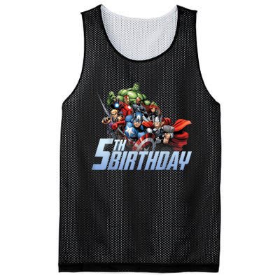 K.i.d.s A.v.e.n.g.er.s Action Shot 5th Birthday Mesh Reversible Basketball Jersey Tank