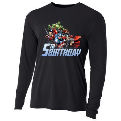 K.i.d.s A.v.e.n.g.er.s Action Shot 5th Birthday Cooling Performance Long Sleeve Crew