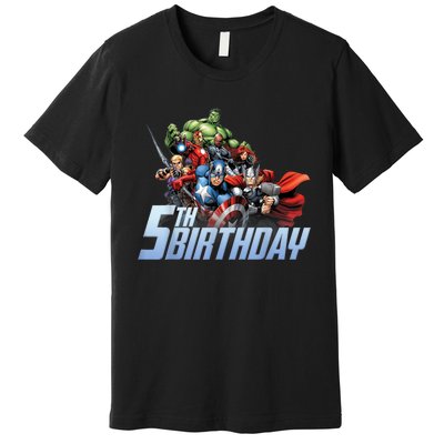 K.i.d.s A.v.e.n.g.er.s Action Shot 5th Birthday Premium T-Shirt