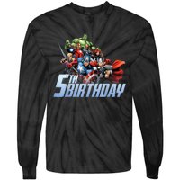 K.i.d.s A.v.e.n.g.er.s Action Shot 5th Birthday Tie-Dye Long Sleeve Shirt