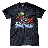 K.i.d.s A.v.e.n.g.er.s Action Shot 5th Birthday Tie-Dye T-Shirt