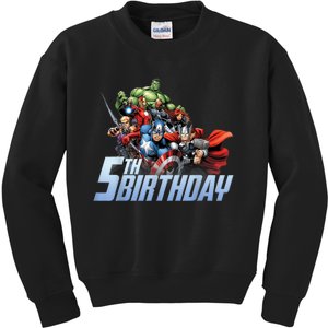 K.i.d.s A.v.e.n.g.er.s Action Shot 5th Birthday Kids Sweatshirt