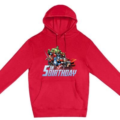 K.i.d.s A.v.e.n.g.er.s Action Shot 5th Birthday Premium Pullover Hoodie