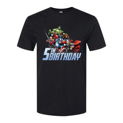 K.i.d.s A.v.e.n.g.er.s Action Shot 5th Birthday Softstyle CVC T-Shirt