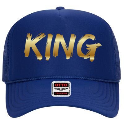 King African American Father Black Dad Afro Family Pride Funny Gift High Crown Mesh Back Trucker Hat