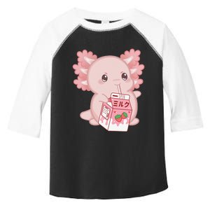 Kawaii Anime Axolotl Drinking Strawberry Milk Cute Japanese Toddler Fine Jersey T-Shirt