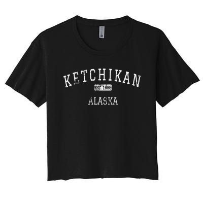 Ketchikan Alaska Ak Vintage Women's Crop Top Tee