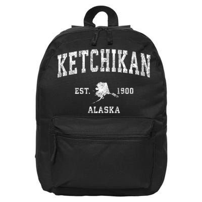 Ketchikan Alaska Ak Vintage Established Athletic Sports Design 16 in Basic Backpack