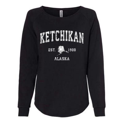 Ketchikan Alaska Ak Vintage Established Athletic Sports Design Womens California Wash Sweatshirt