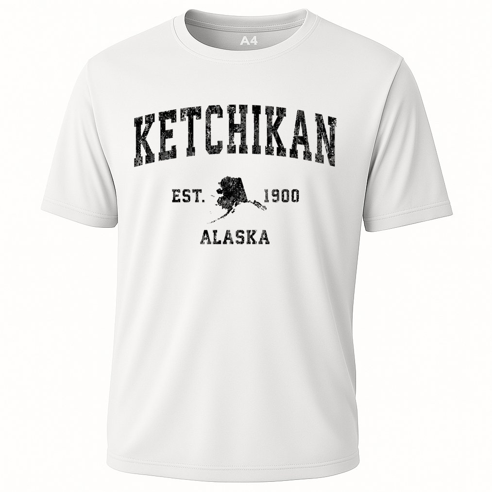 Ketchikan Alaska Ak Vintage Established Athletic Sports Design Cooling Performance Crew T-Shirt