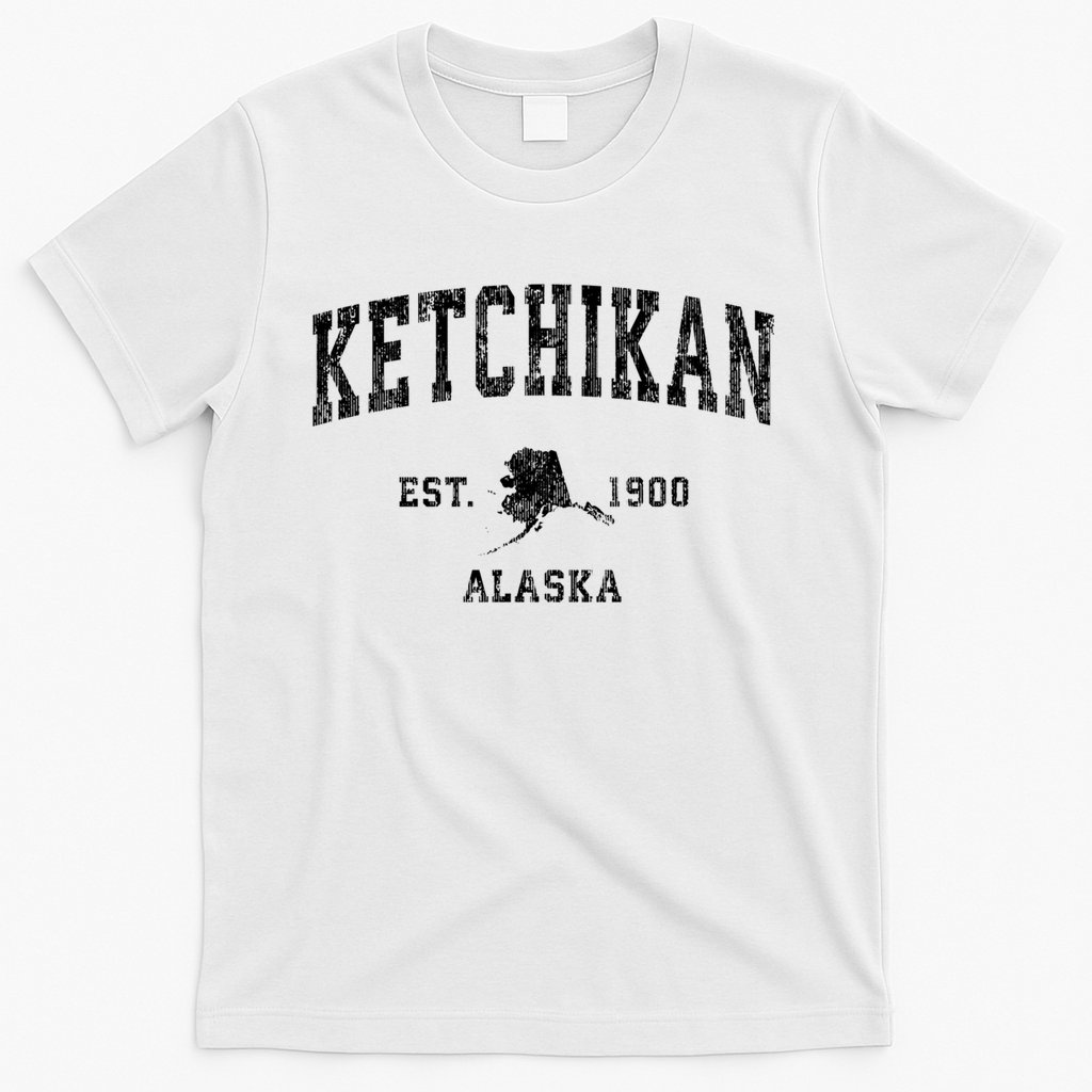 Ketchikan Alaska Ak Vintage Established Athletic Sports Design T-Shirt