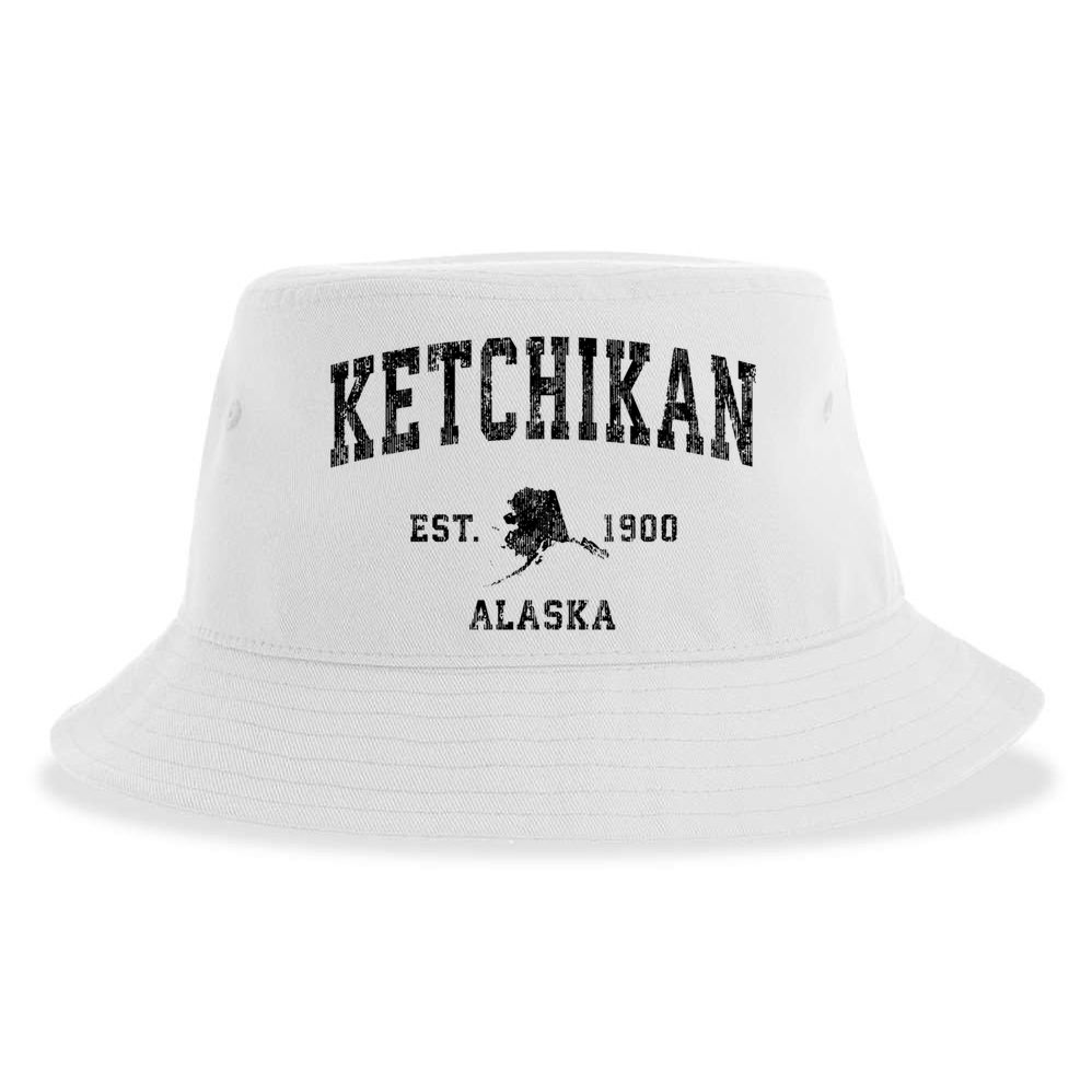 Ketchikan Alaska Ak Vintage Established Athletic Sports Design Sustainable Bucket Hat
