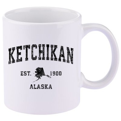 Ketchikan Alaska Ak Vintage Established Athletic Sports Design 11oz C Handle Ceramic Mug