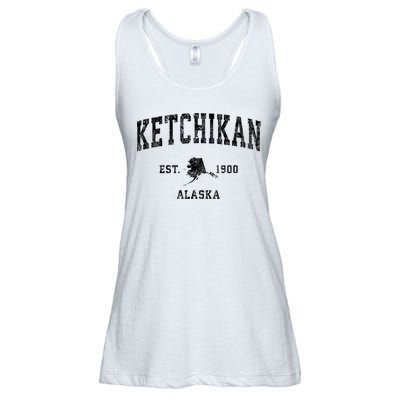 Ketchikan Alaska Ak Vintage Established Athletic Sports Design Ladies Essential Flowy Tank