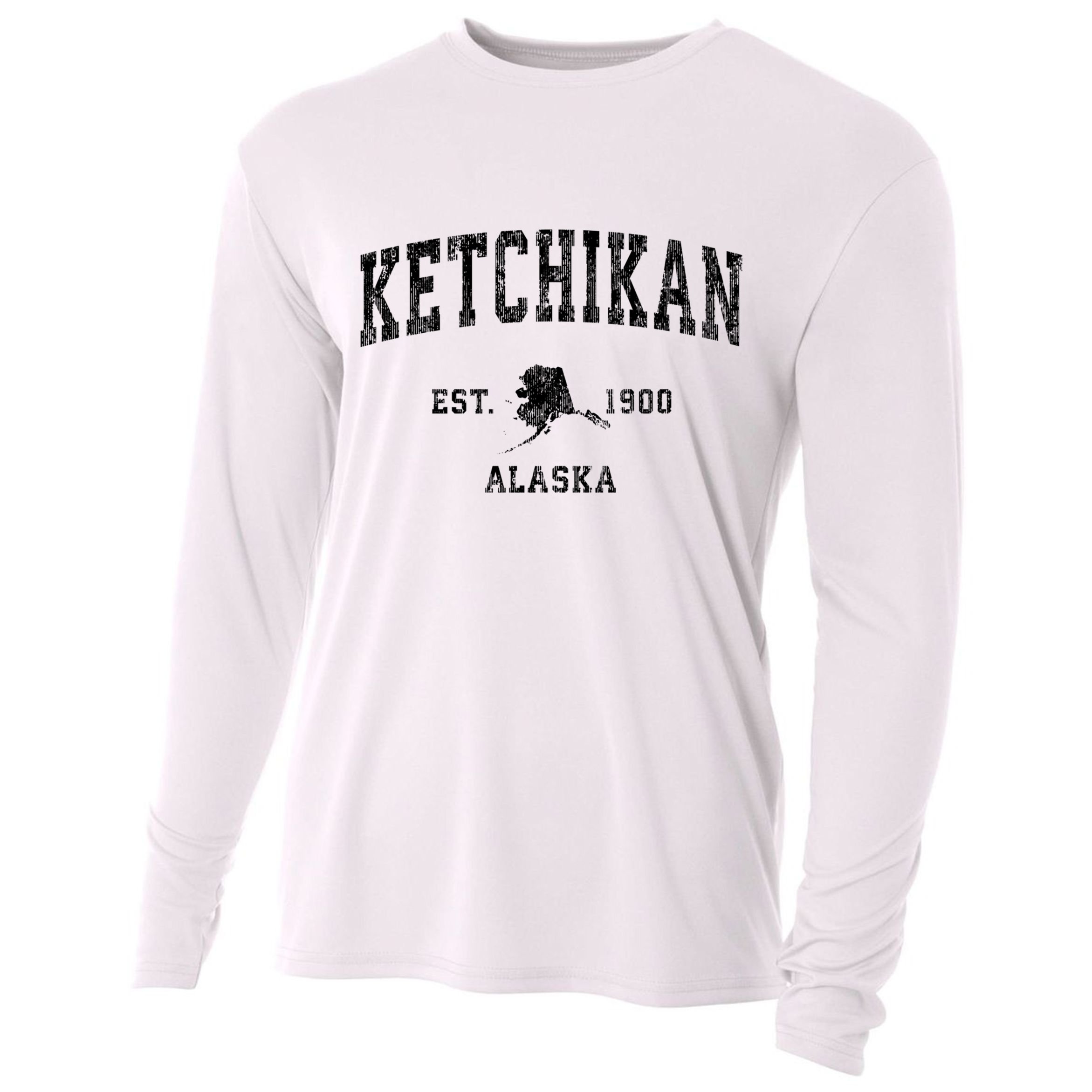 Ketchikan Alaska Ak Vintage Established Athletic Sports Design Cooling Performance Long Sleeve Crew