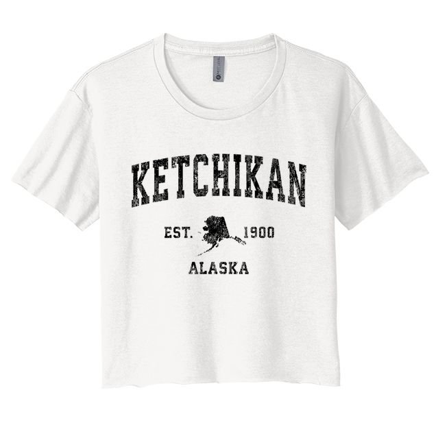 Ketchikan Alaska Ak Vintage Established Athletic Sports Design Crop Top