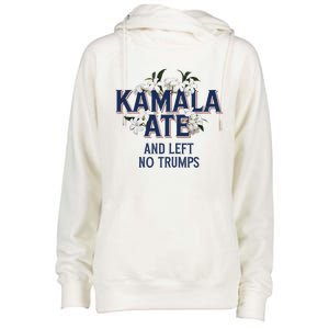 Kamala Ate And Left No Trumps Madam President Winner Womens Funnel Neck Pullover Hood