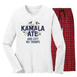 Kamala Ate And Left No Trumps Madam President Winner Women's Long Sleeve Flannel Pajama Set 