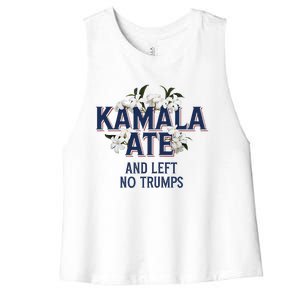 Kamala Ate And Left No Trumps Madam President Winner Women's Racerback Cropped Tank