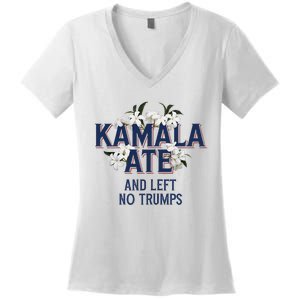 Kamala Ate And Left No Trumps Madam President Winner Women's V-Neck T-Shirt