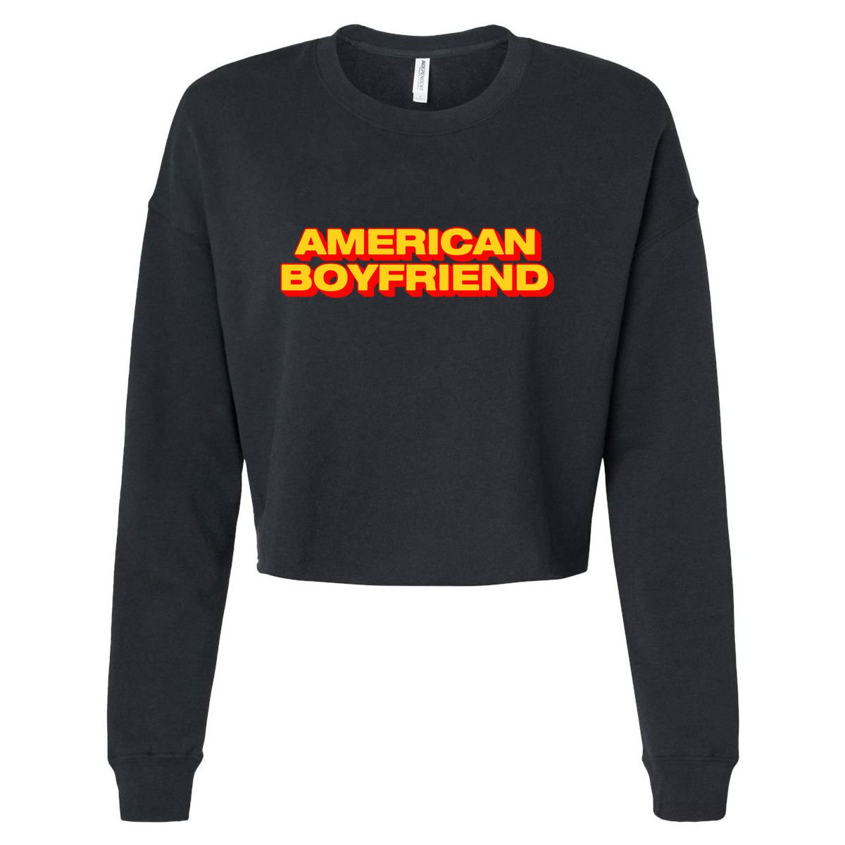 Kevin Abstract American Boyfriend Cropped Pullover Crew