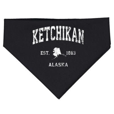 Ketchikan Alaska Ak Vintage Athletic Sports Design USA-Made Doggie Bandana